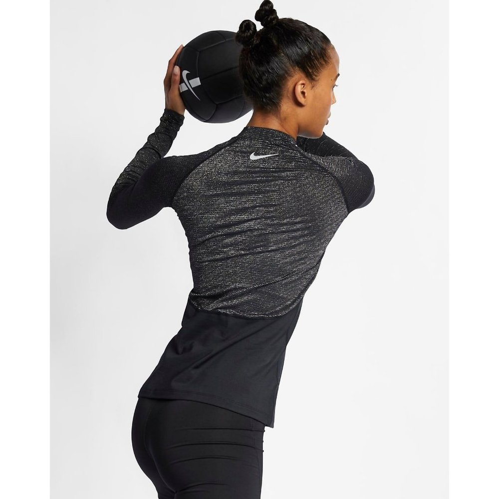 Nike Pro Warm Sparkle Long-Sleeve Top Sz M - Picture 6 of 7